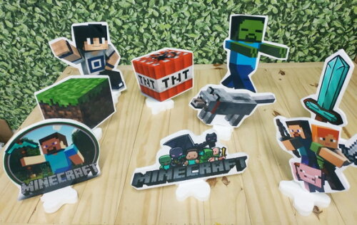 Minecraft Kit de Mesa 9 Peças Pronta Entrega