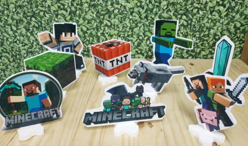 Minecraft Kit de Mesa 9 Peças Pronta Entrega