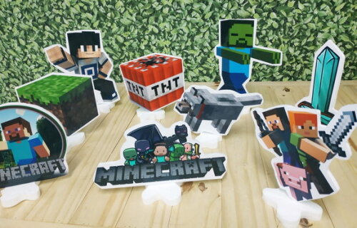 Minecraft Kit de Mesa 9 Peças Pronta Entrega