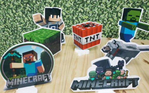 Minecraft Kit de Mesa 9 Peças Pronta Entrega