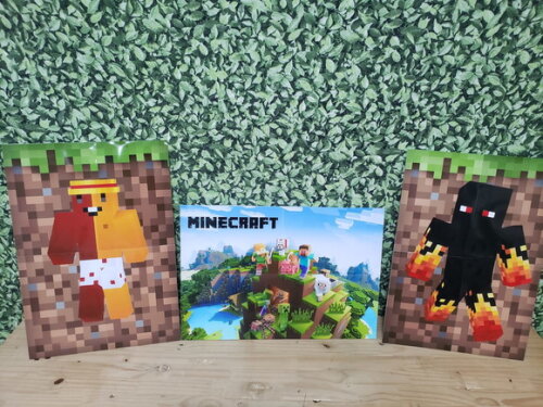 Minecraft Kit Parede 3 Peças Pronta Entrega