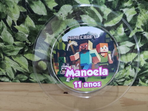 Minecraft Prato Personalizado Sobremesa Pronta Entrega