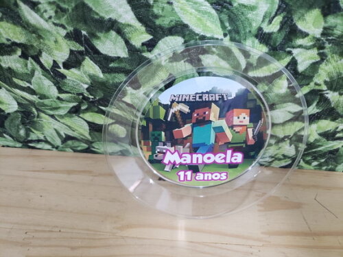Minecraft Prato Personalizado Sobremesa Pronta Entrega