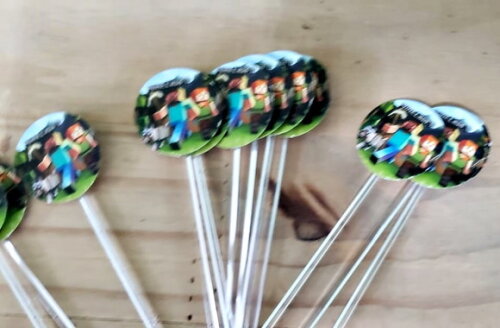 Minecraft Topper para Docinhos 36 Unidades Pronta Entrega