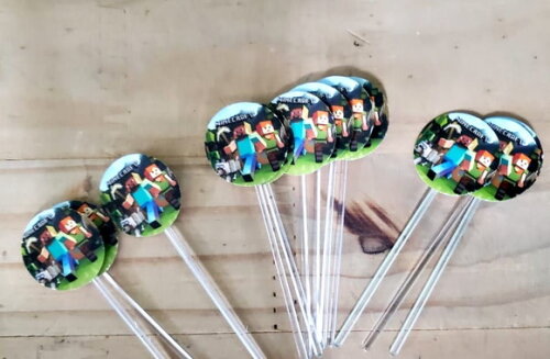 Minecraft Topper para Docinhos 36 Unidades Pronta Entrega