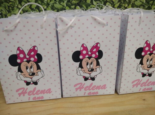 Minie Rosa Sacola Personalizada Pronta Entrega