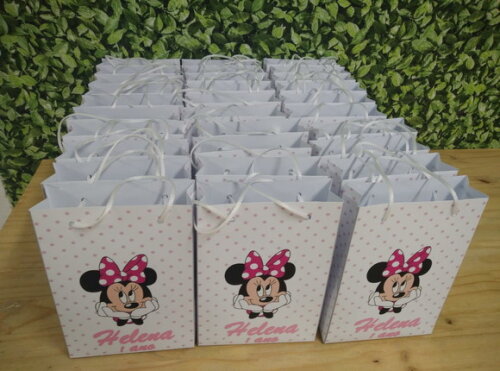 Minie Rosa Sacola Personalizada Pronta Entrega