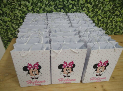 Minie Rosa Sacola Personalizada Pronta Entrega