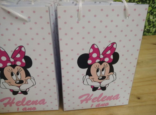 Minie Rosa Sacola Personalizada Pronta Entrega