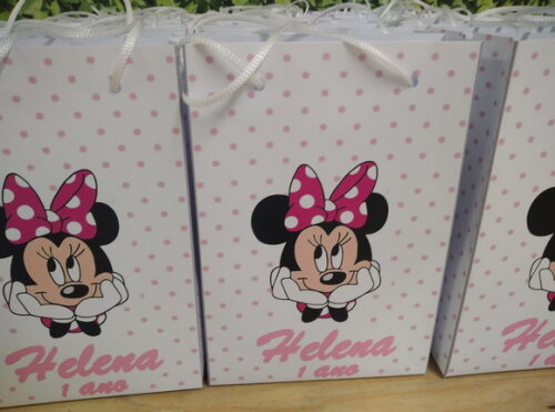 Minie Rosa Sacola Personalizada Pronta Entrega