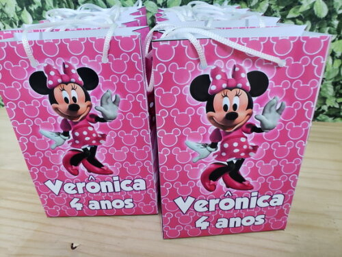 Minie Rosa Sacola Personalizada Pronta Entrega