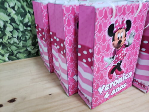 Minie Rosa Sacola Personalizada Pronta Entrega
