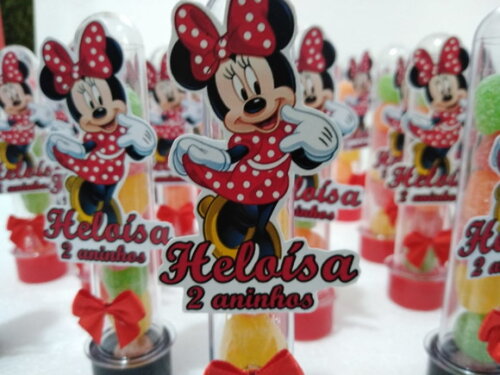 Minie Tubetes com Apliques Pronta Entrega Personalizado