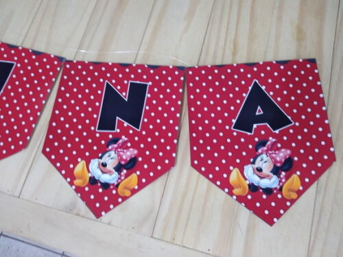 Minie Varal Personalizado Parabéns Mais Nome
