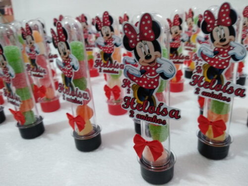 Minie Tubetes com Apliques Pronta Entrega Personalizado