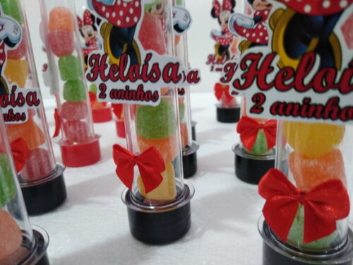 Minie Tubetes com Apliques Pronta Entrega Personalizado