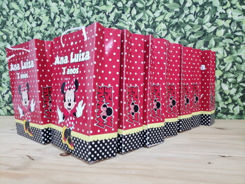 Minie Vermelha Sacola Personalizada Pronta Entrega