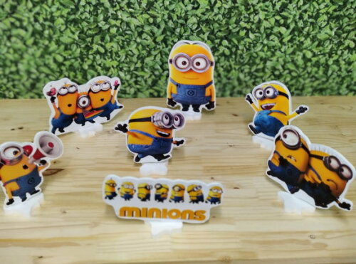 Minions Kit de Mesa Displays 7 Peças Pronta Entrega