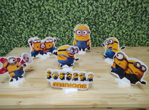 Minions Kit de Mesa Displays 7 Peças Pronta Entrega