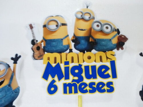 Minions Topo de Bolo Personalizado Pronta Entrega