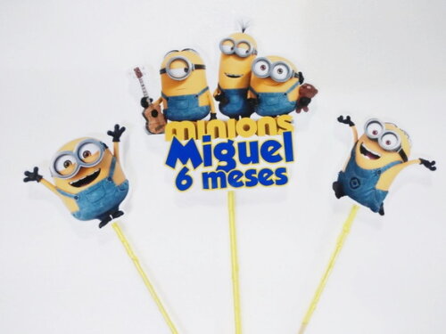 Minions Topo de Bolo Personalizado Pronta Entrega