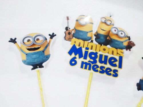 Minions Topo de Bolo Personalizado Pronta Entrega