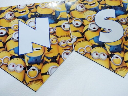 Minions Varal Faixa Personalizado Parabens + Nome