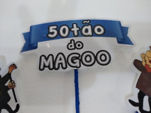 Mister Magoo Topo de Bolo Personalizado 3 Varetas