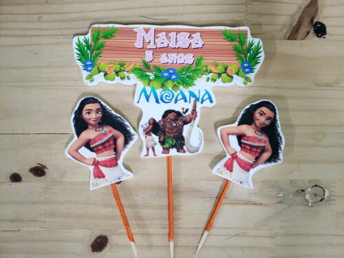 Moana Topo de Bolo Personalizado Pronta Entrega