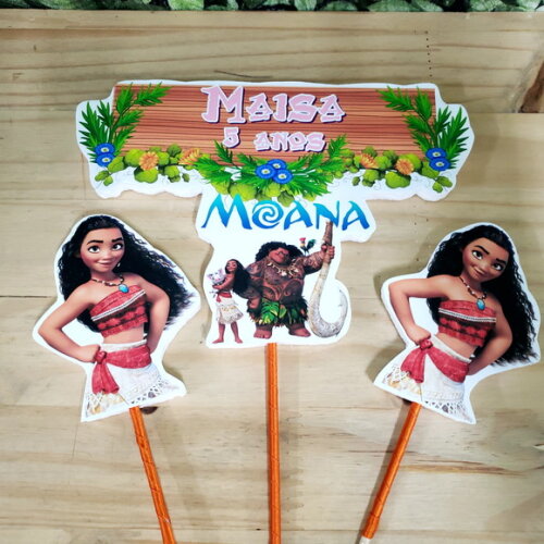 Moana Topo de Bolo Personalizado Pronta Entrega