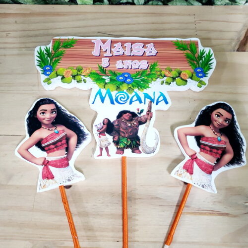 Moana Topo de Bolo Personalizado Pronta Entrega