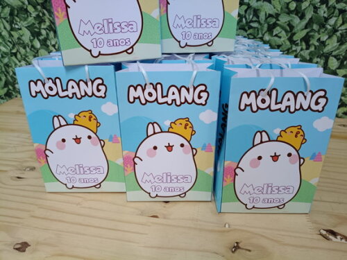 Molang Sacola Personalizada Pronta Entrega
