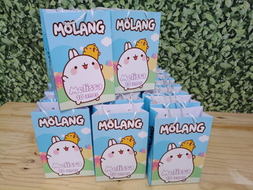 Molang Sacola Personalizada Pronta Entrega