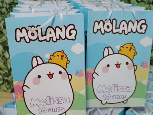Molang Sacola Personalizada Pronta Entrega