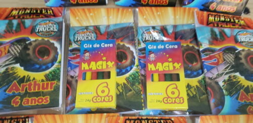 Monster Truck Caderninho Colorir Personalizado com Giz Cera