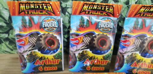 Monster Truck Caderninho Colorir Personalizado com Giz Cera