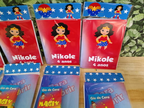 Mulher Maravilha Baby Lembrancinha Caderninho Personalizado