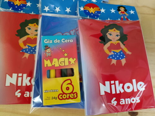 Mulher Maravilha Baby Lembrancinha Caderninho Personalizado