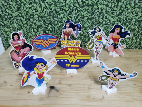 Mulher Maravilha Kit Displays 8 Peças Personalizado