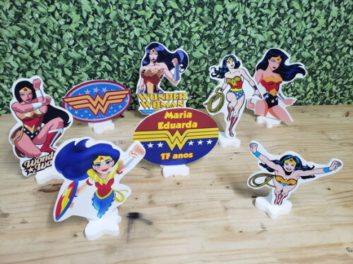 Mulher Maravilha Kit Displays 8 Peças Personalizado