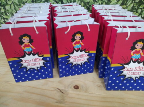 Mulher Maravilha Sacola Personalizada Pronta Entrega