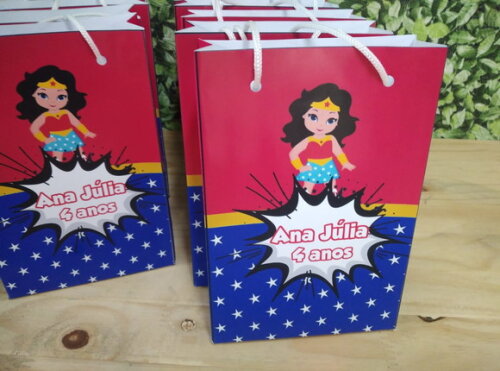Mulher Maravilha Sacola Personalizada Pronta Entrega