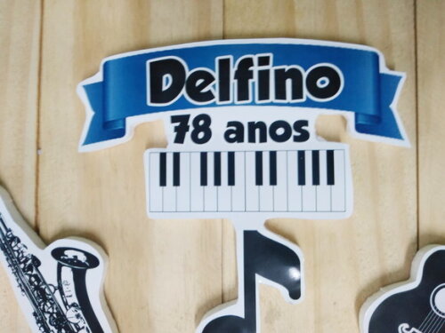 Musical Topo de Bolo Personalizado Pronta Entrega
