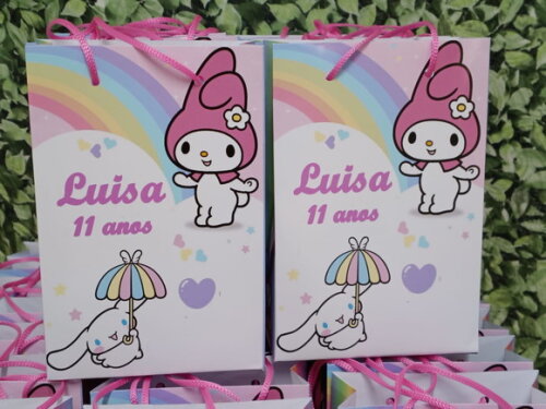 My Melody e Cinamoroll Sacola Personalizada Pronta Entrega