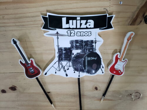 Musical Topo de Bolo Personalizado Pronta Entrega