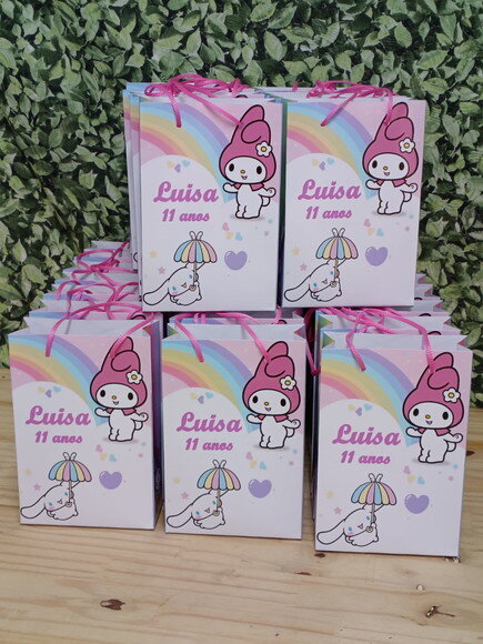 My Melody e Cinamoroll Sacola Personalizada Pronta Entrega