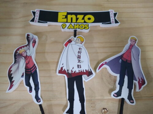 Naruto Hokage Topo de Bolo Personalizado Pronta Entrega