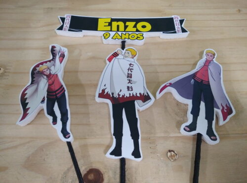 Naruto Hokage Topo de Bolo Personalizado Pronta Entrega