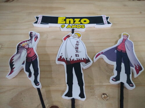 Naruto Hokage Topo de Bolo Personalizado Pronta Entrega