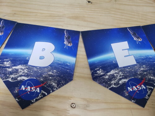 Nasa Astronauta Varal Personalizado Parabens Mais Nome
